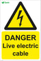 DANGER Live electric cable