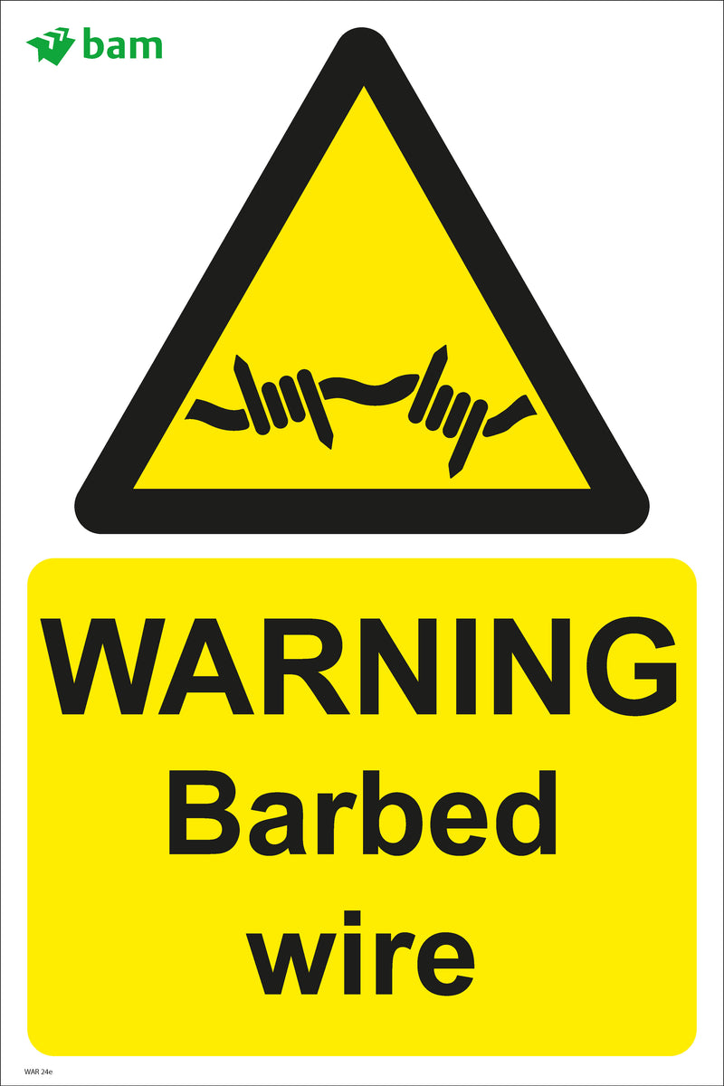 WARNING Barbed wire