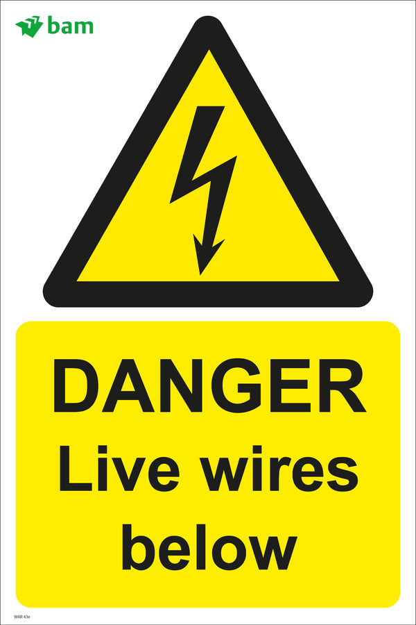 DANGER Live wires below