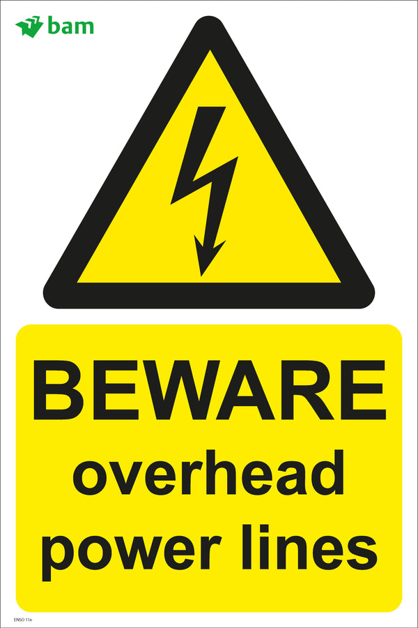 BEWARE overhead power lines