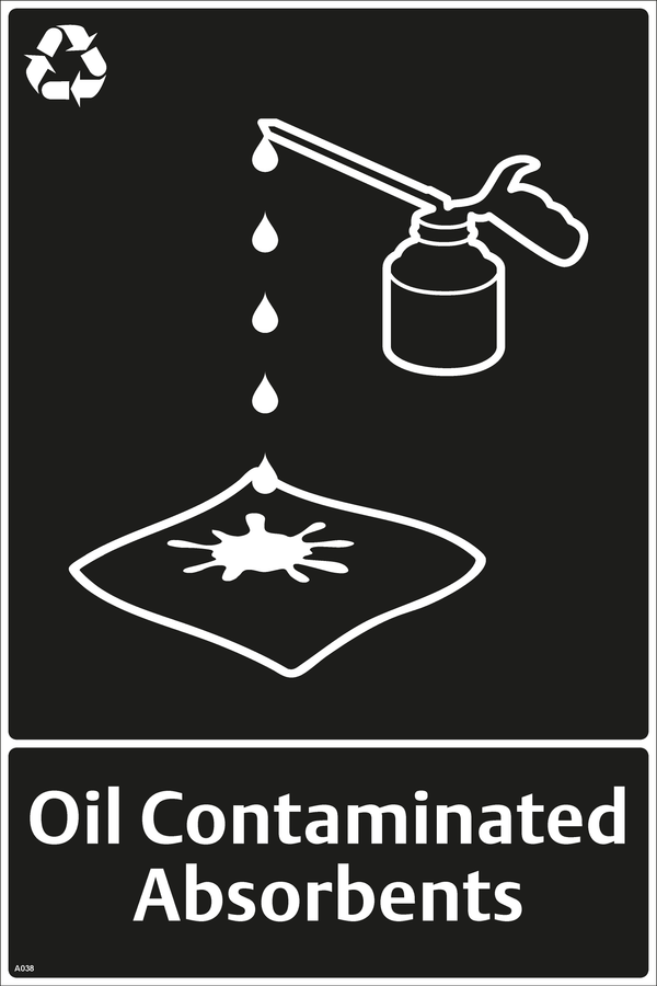 Waste Sign - Oil Contaminated Absorbents