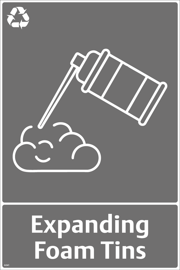 Waste Sign - Expanding Foam Tins