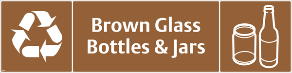 Waste Sign - Brown Glass Bottles & Jars