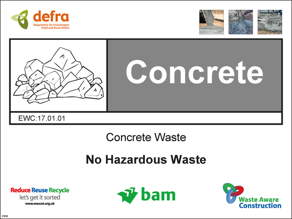 Waste Sign - Concrete