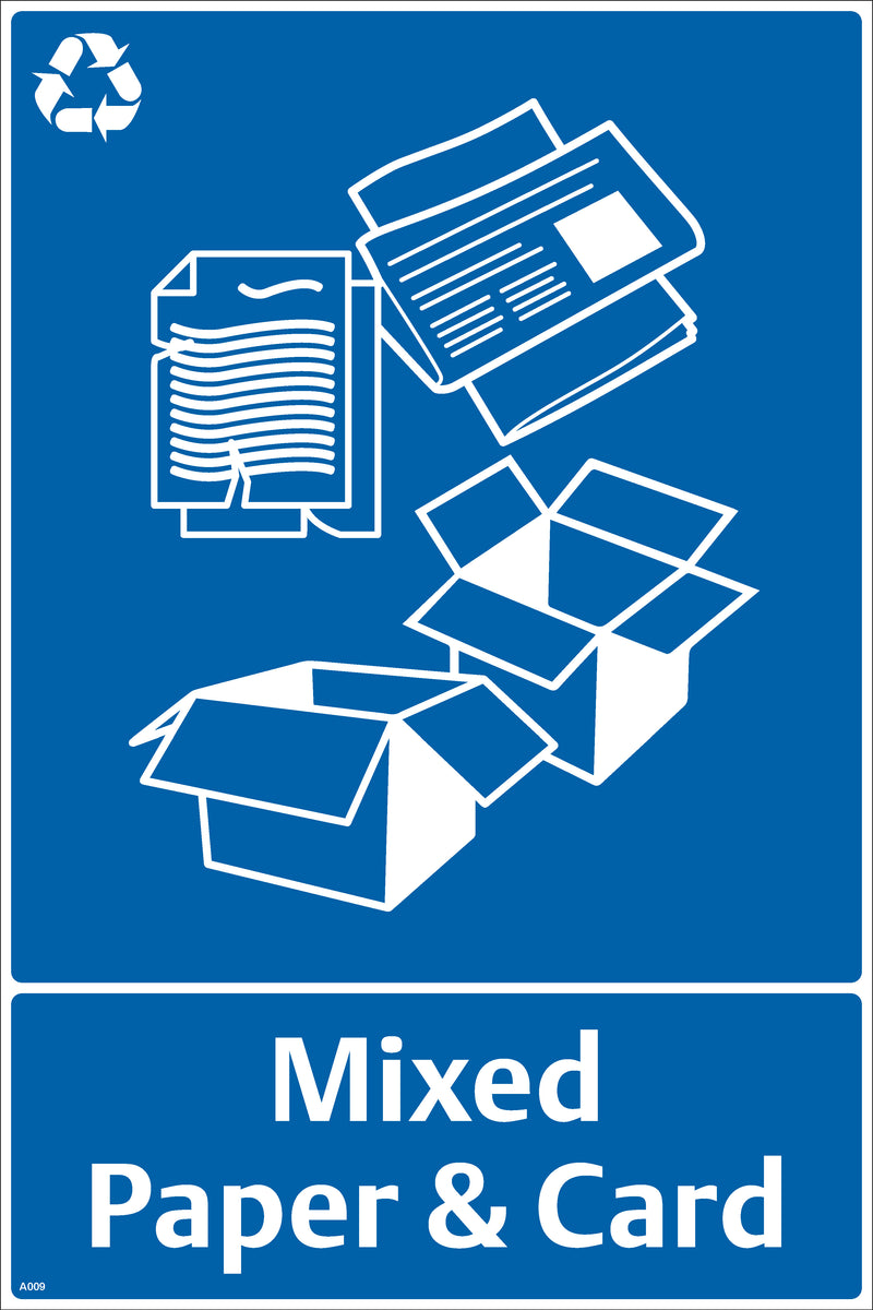 Waste Messaging Sign Waste Sign - Mixed Paper & Card – BAM Site Direct
