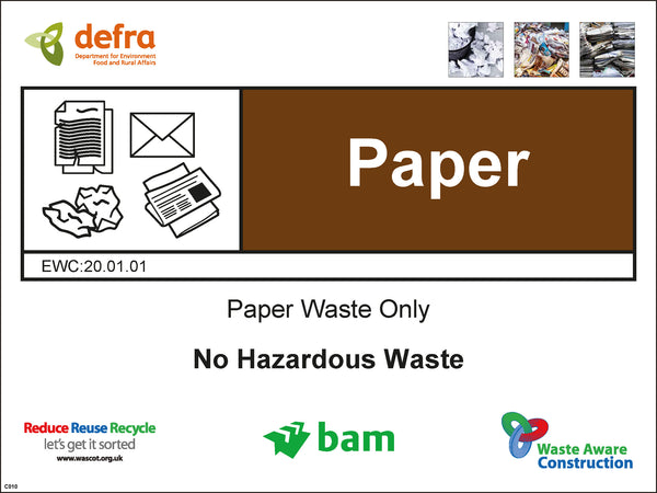 Waste Sign - Paper