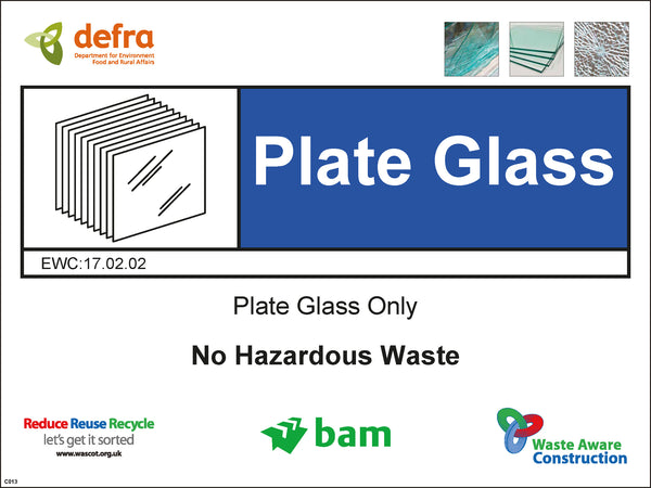 Waste Sign - Plate Glass