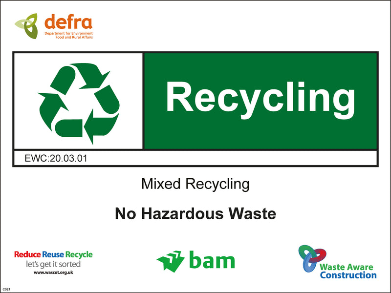 Waste Messaging Sign Waste Sign - Recycling – BAM Site Direct