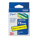 Brother TZe Tpe 12mmx8m Blk/Ylw Tpe-4240012