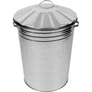 Metal Waste Bin With Lid Galvanised 80L
