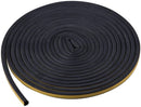 Heavy Duty 10Mm X 3Mm Draught Excluder 10M Black