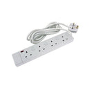 CED 4-Way Extension Lead White-6030335