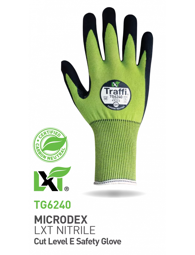 Traffi Microdex Nitrile LXT Cut E Safety Glove