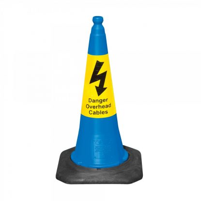 Blue Cone Danger Overhead Cables 75cm