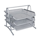 3 Tier Letter Tray Silver-1510035