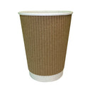 Cup 12oz Kraft Ripple Pk500-1172907