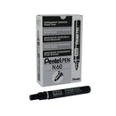 Pentel N60 Chsl Tip Marker Blk Pk12-8350601