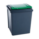 VFM Recycling Bin Gry/Grn Lid 50L-1130559