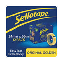 Sellotape Golden Tape 24mmx66m Pk12-0601302