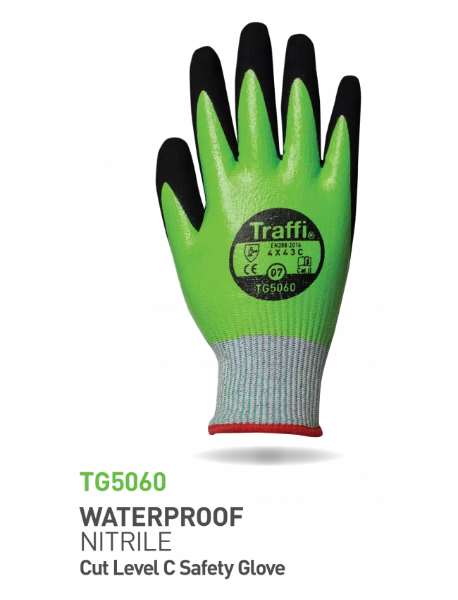 Traffi Waterproof Nitrile Glove Cut C