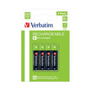 Verbatim AAA Rchb Batteries Pk4-1168767