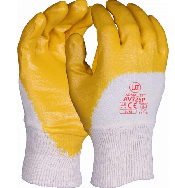Armalite Yellow Medium Weight Nitrile Gloves (Case 144)