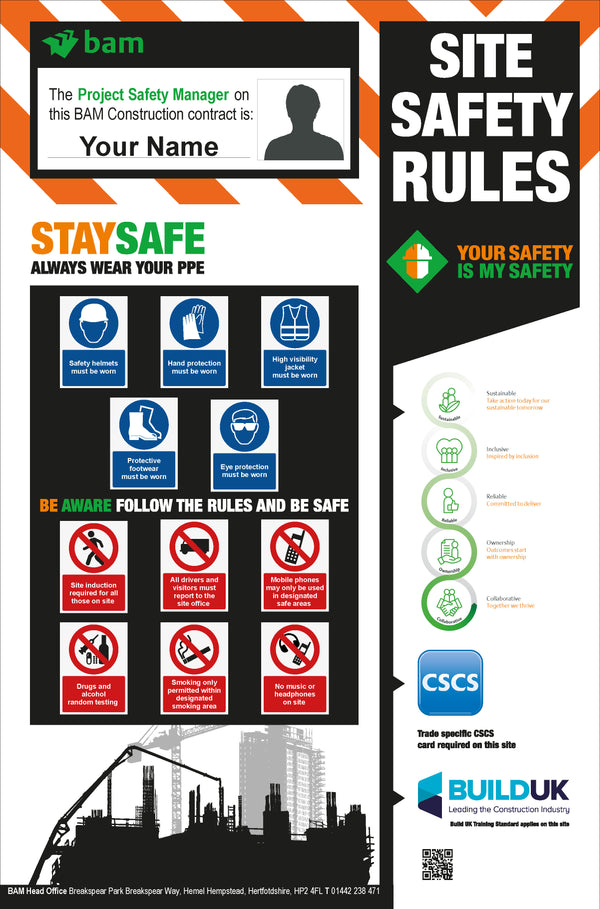 Site Safety Rules Sign 1220x1830 Correx