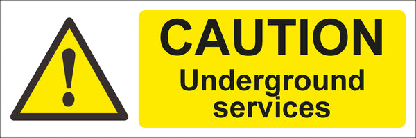 Underground services Sign 300x100 Correx