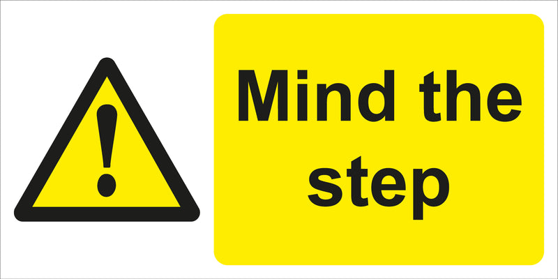 Mind the step Sign 600x300 Correx