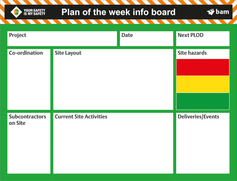 Plan of the week info board 1600 X 1220mm