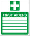 First Aid Sign - First aider list (5 names)