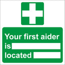 First Aid Sign - First aider is located