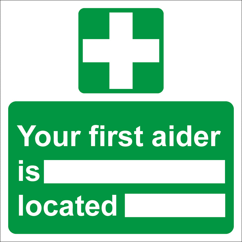 First Aid Sign Occupied First Aid Sign - First aider is located – BAM Site Direct