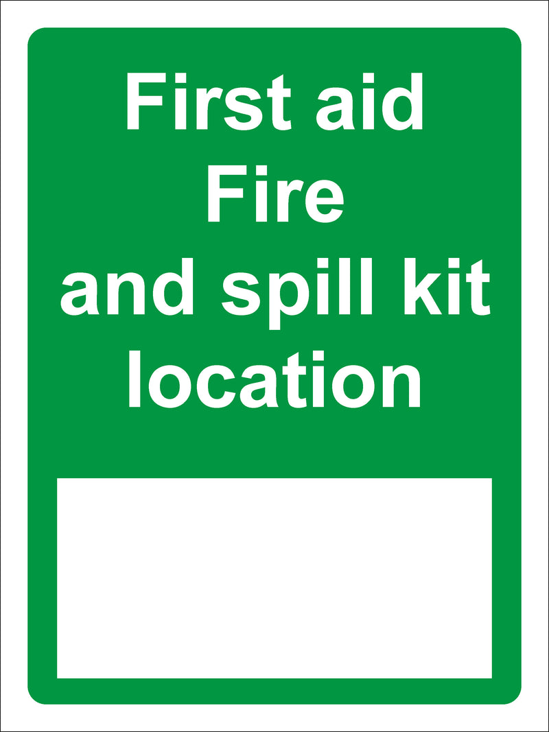 First Aid Sign - First aid fire and spill kit location