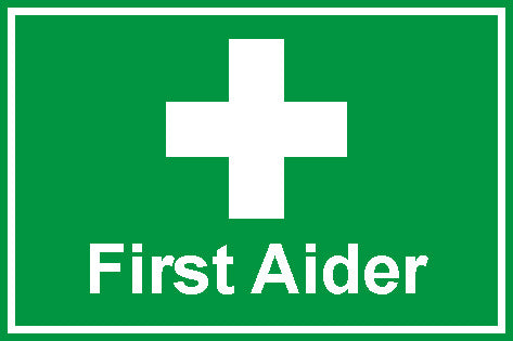 First Aid Sign - First aider hard hat sticker