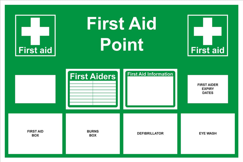 First Aid Sign - First aid point board