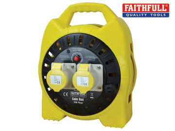 Faithfull Enclosed Cable Reel 15M 16A 110V 2G