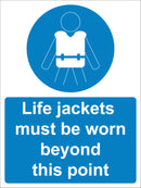 Mandatory Sign - Life jackets must be worn beyond this point
