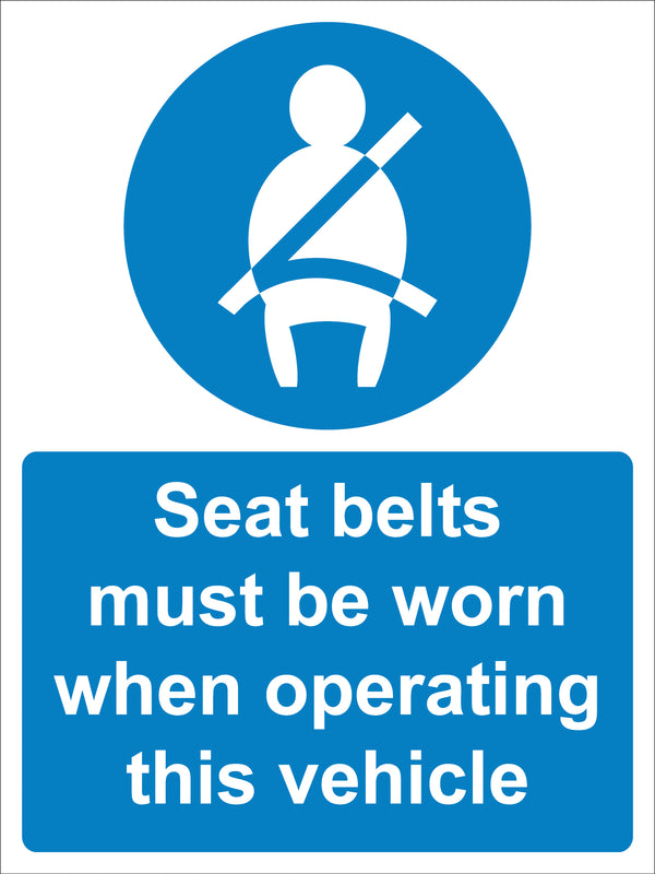 Mandatory Sign - Seat belts must be worn beyond this point