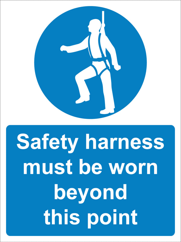 Mandatory Sign - Safety harness must be worn beyond this point