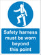 Mandatory Sign - Safety harness must be worn beyond this point