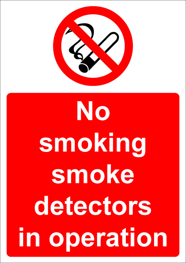 No Smoking Sign - No smoking smoke detectors in operation