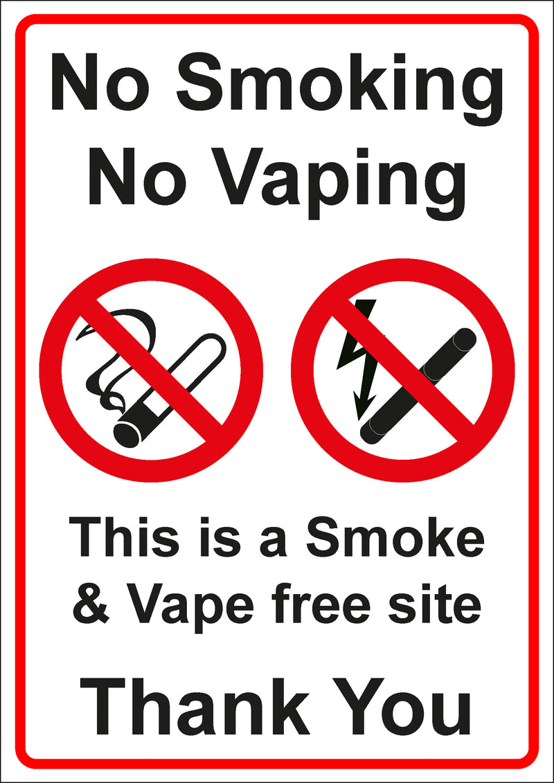 No Smoking Sign - No smoking No vaping