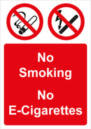 No Smoking Sign - No smoking No E-Cigarettes
