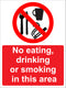 Prohibition Sign - No eating, drinking, smoking