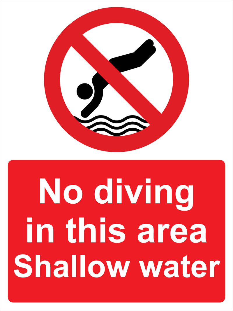 Prohibition Sign - No diving in this area