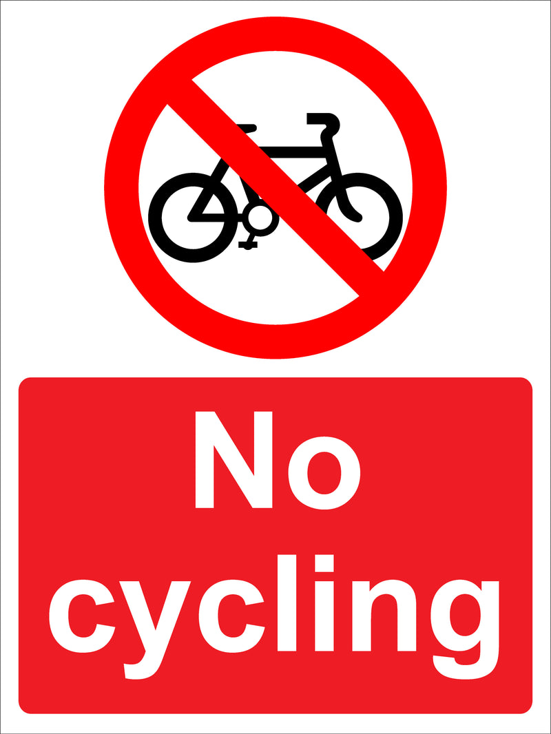 Prohibition Sign - No cycling