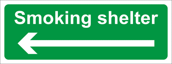 Smoking Sign - Smoking shelter (left arrow)