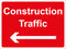 Temporary Sign - Construction Traffic (arrow left)