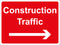 Temporary Sign - Construction Traffic (arrow right)